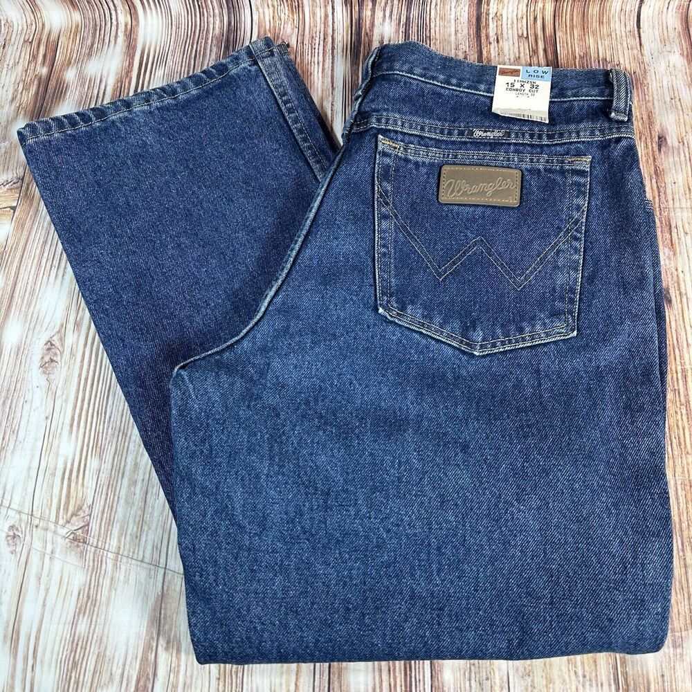 Vintage Wrangler COWBOY CUT Size 15 High Rise Jeans Denim Pants USA Made 35x32 - Picture 3 of 11